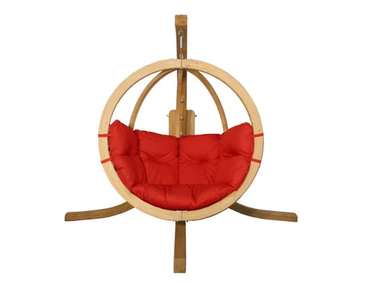 Zestaw: Jednoosobowy Fotel Wiszący Z Drewnianym Stelażem, Czerwony Swingpod Fotel + Stojak Inna marka