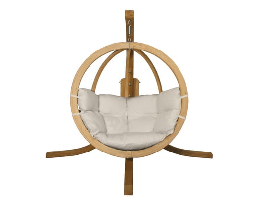 Zestaw: Jednoosobowy Fotel Wiszący Z Drewnianym Stelażem, Kremowy Swingpod Fotel + Stojak Inna marka
