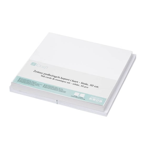 Zestaw kart i kopert 11x22cm - 50szt podłużne DL białe Inna marka