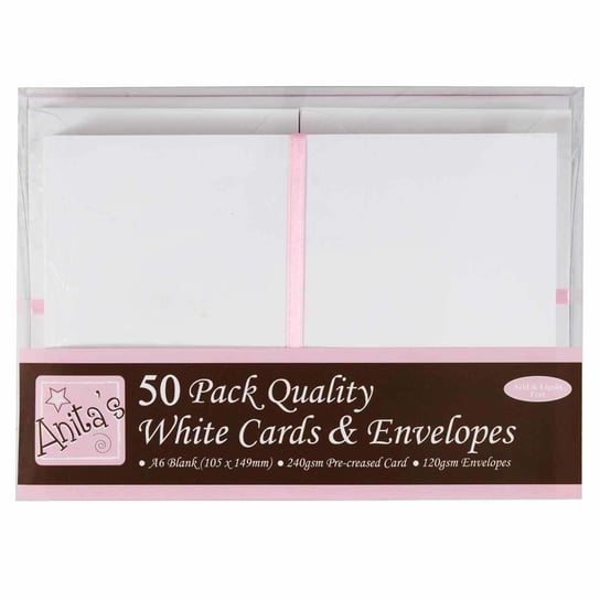 Zestaw kart i kopert, A6, białe, 50 sztuk Anita's