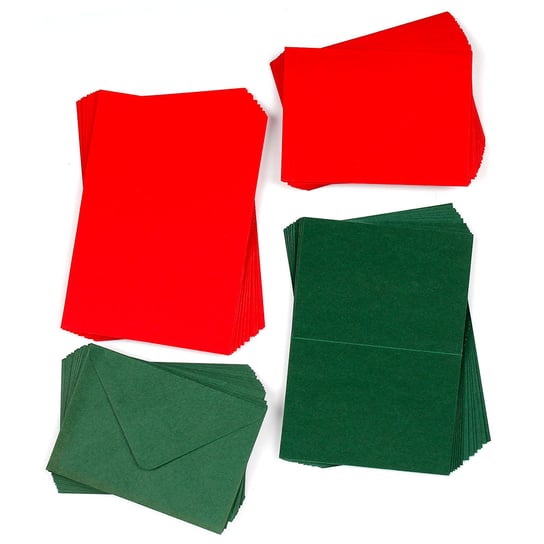 Zestaw kart i kopert, czerwony i zielony 50 sztuk Papermania