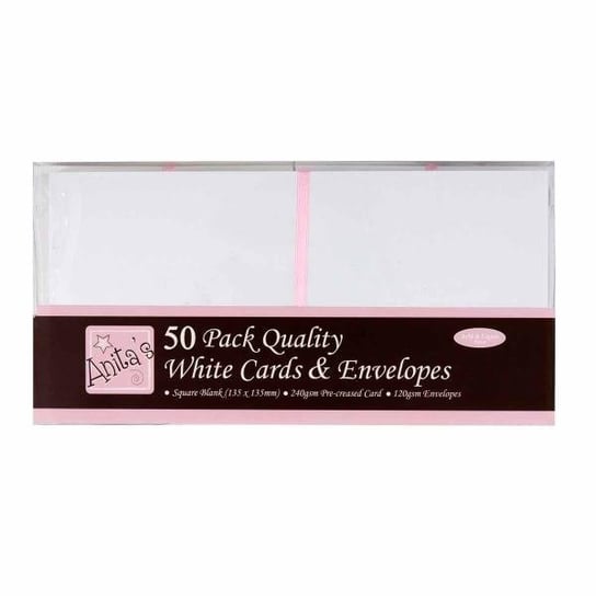 Zestaw kart i kopert kwadrat Anita`s 50 szt. białe Anita's