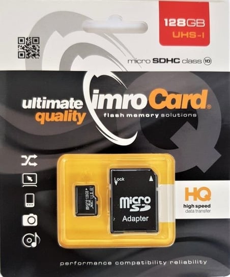 Zestaw kart pamięci IMRO 10/128G UHS-I ADP (128GB; Class U1; + adapter) Imro