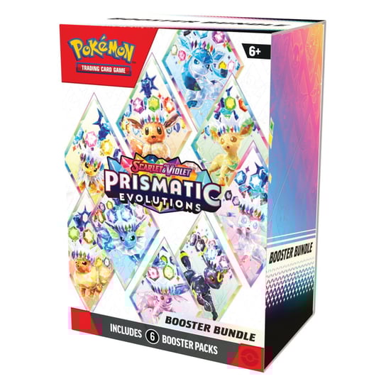 Zestaw Kart Prismatic Evolutions Booster Bundle, Pokemon Tcg, 6 Boosterów Pokémon