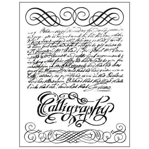 Zestaw kauczukowych stempli 14x18 cm - calligraphy Stamperia