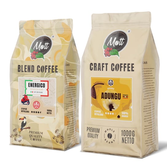 Zestaw kaw Mott 2kg do ekspresu z pianką ENERGICO +ADUNGU Mott Coffee