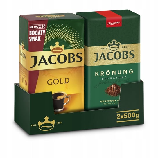 Zestaw kawa mielona Jacobs Gold i Jacobs Kronung 2x 500g ( 1 kg ) Jacobs