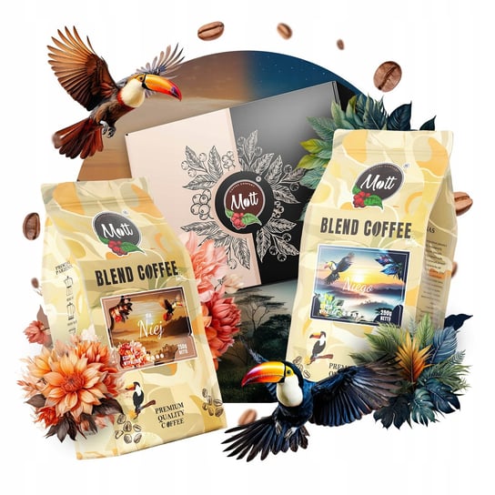 Zestaw kawa ziarnista 250g x2 - Świeżo Palona na Prezent - Arabica/Robusta Mott Coffee