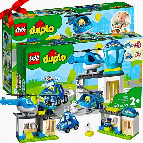Zestaw Klocków Lego Duplo Policja Helikopter Komisariat Auto Klocki Prezent LEGO