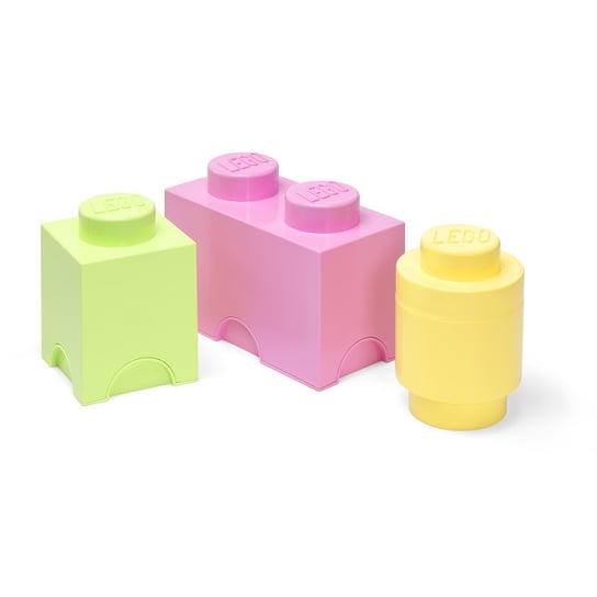 Zestaw klocków LEGO Storage Brick (3 szt.) — Jasny fiolet, Żółtawozielony, Chłodny żółty Inna marka
