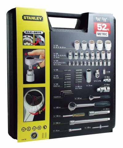 Zestaw kluczy nasadowych STANLEY, 52 elementy Stanley