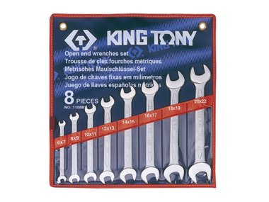 Zestaw kluczy płaskich KING TONY 1108MR, 6-22 mm KING TONY