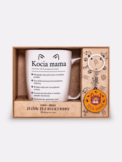 Zestaw Kocia Mama, kubek + brelok Nadwyraz.com