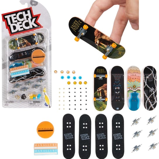 Zestaw kolorowe deskorolki fingerboard 4-pak do złożenia Maxallure Tech Deck Spin Master