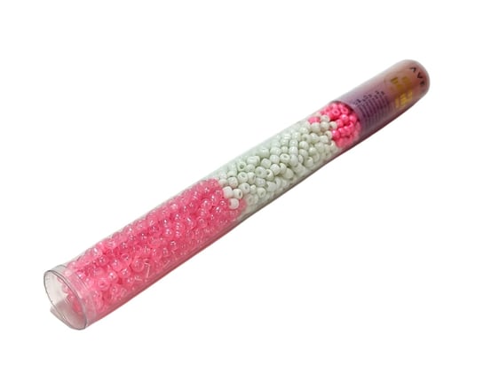 Zestaw kolorowych koralików w tubie - różowe Avec