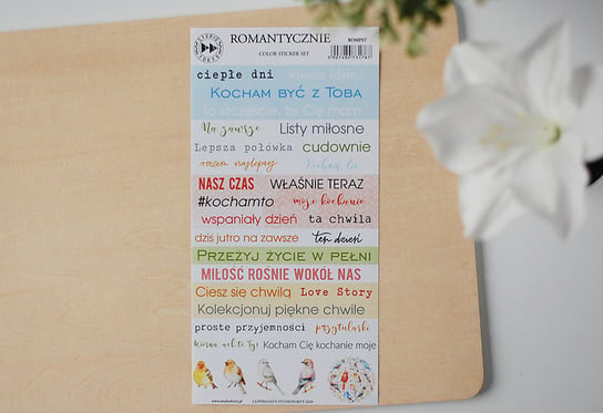 Zestaw kolorowych naklejek papierowych polski, So Romantic Studio Forty