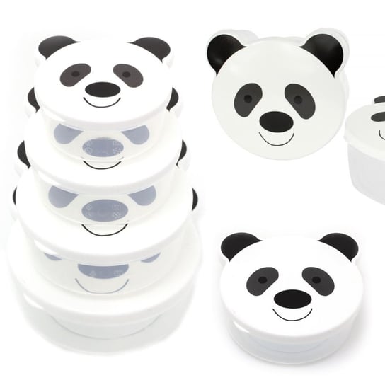 Zestaw Komplet 4 Pojemników Do Żywności Dla Dzieci Panda Inna marka