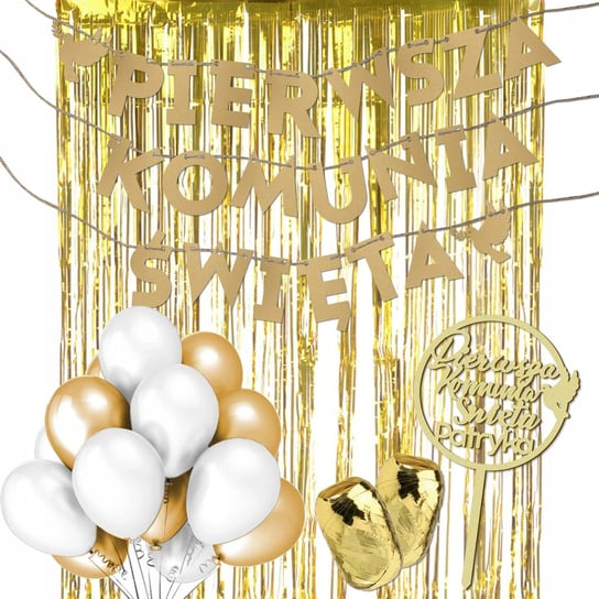 Zestaw Komunia Święta Złoty Girlanda Balony Y2 Inna marka