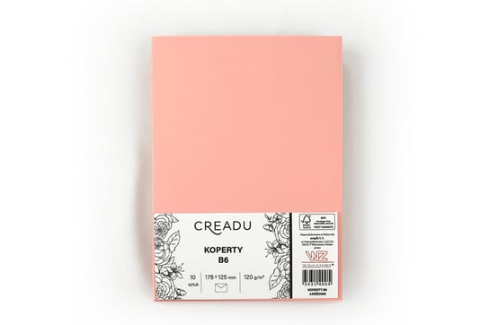 Zestaw kopert, B6, jasnoróżowy, 10 sztuk, Creadu Creadu
