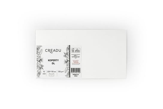Zestaw kopert, DL, biały, 10 sztuk, Creadu Creadu