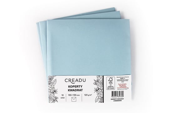 Zestaw kopert kwadratowych, jasnoniebieski, 10 sztuk, Creadu Creadu