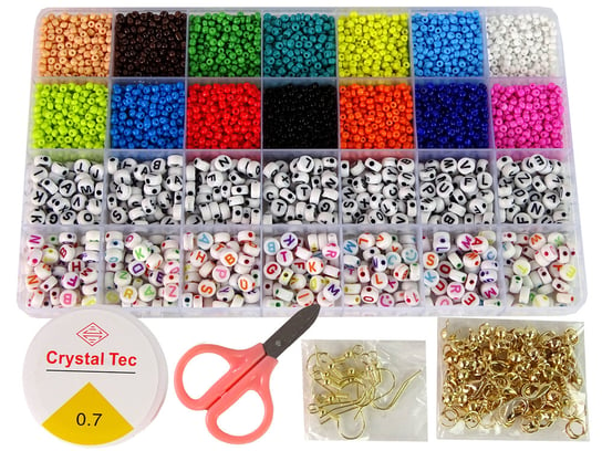 Zestaw Koralików Do Robienia Biżuterii Litery Słowa 14 Kolorów Lean Toys