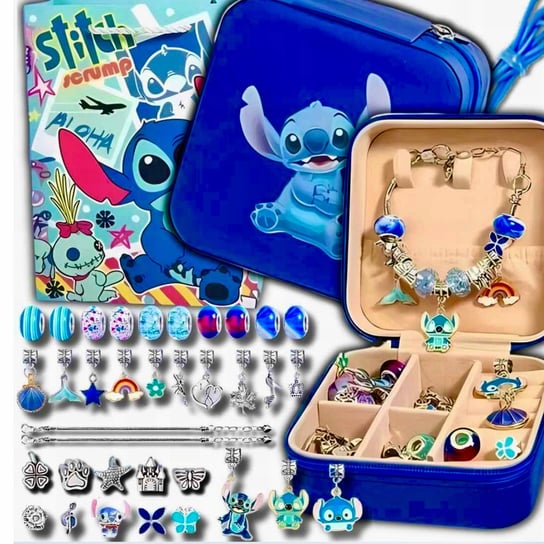 ZESTAW KORALIKÓW DO ROBIENIA BRANSOLETEK NA PREZENT STITCH LILO STICH bez marki