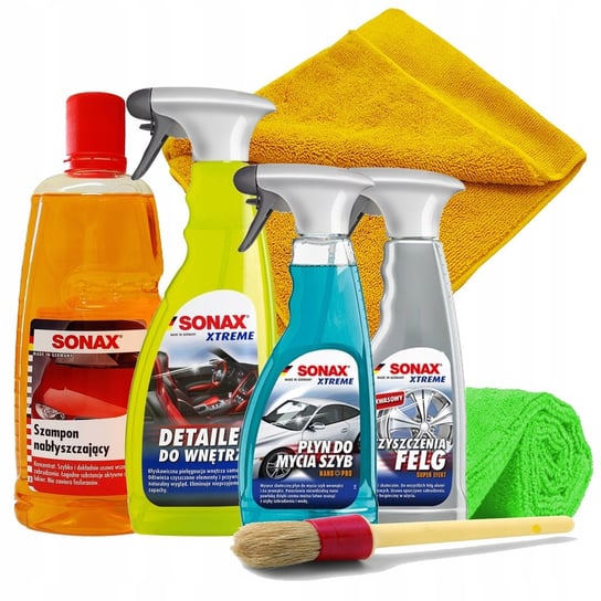 Zestaw kosmetyków do czyszczenia mycia auta wewnątrz na zewnątrz SONAX Autoland