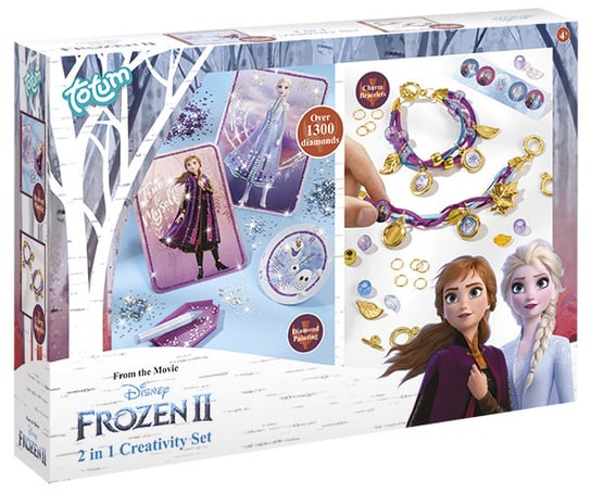 Zestaw kreatywny 2w1 diamentowa mozaika i bransoletki Kraina Lodu Frozen Totum Totum
