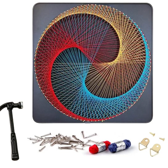 Zestaw Kreatywny Do String Art Przeplatanka Obraz z Nici Ramka 30x30 cm Realne Ceny