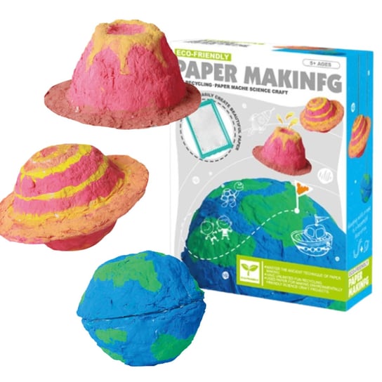 Zestaw Kreatywny Edukacyjny Malowanie Farbki Wulkany Papier Świat Planet Inna marka
