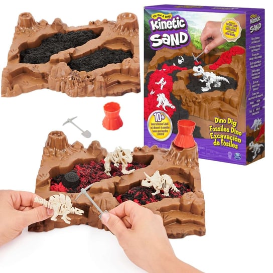 Zestaw kreatywny Kinetic Sand kolorowy kolorowy Piasek Kinetyczny Wykopalisko dinozaurów 454 g + foremki Kinetic Sand