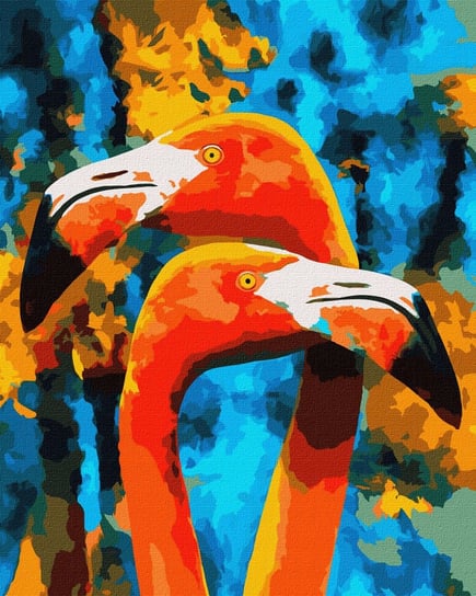 Zestaw kreatywny obraz malowania po numerach prezent Flaming zwierzęta Ideyka