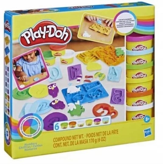 Zestaw kreatywny Play Doh Ciastolina Cyfry cyferki 6 tub masa plastyczna Hasbro