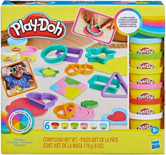 Zestaw kreatywny Play Doh Ciastolina foremki kształty 6 tub masa plastyczna Hasbro
