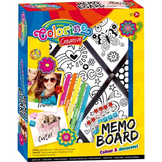 Zestaw Kreatywny Tablca Na Notatki + Markery Do Tkanin + Samoprzylepne Kryształki Colorino 91299Ptr Colorino