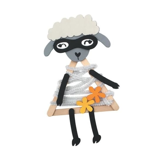 Zestaw kreatywny z miękkiej gumy i patyczków - Creative Seed - Owca - 3 sztuki - Dla dzieci Inna marka