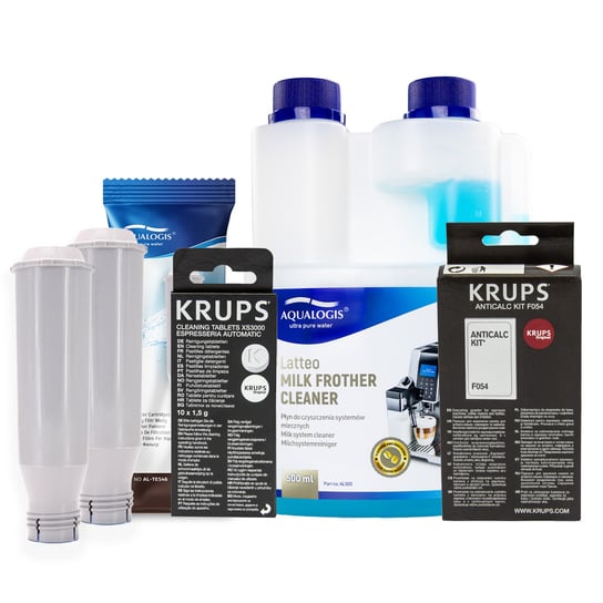 Zestaw Krups - AL-TES46 2szt, Latteo 500ml, KRUPS XS3000 10 Tabletki, Krups F054 Aqualogis