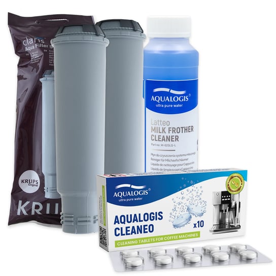 Zestaw Krups filtr KRUPS F08801 2szt, Latteo 250ml, Cleaneo 10szt Aqualogis