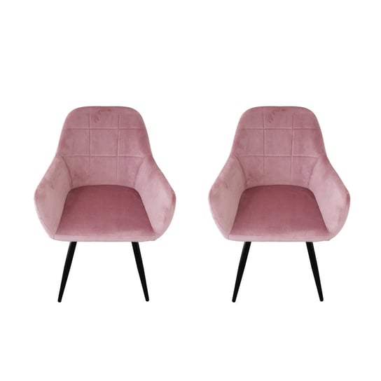 Zestaw krzeseł 2szt różowe krzesła welurowe fotele miękkie BITUXX®
