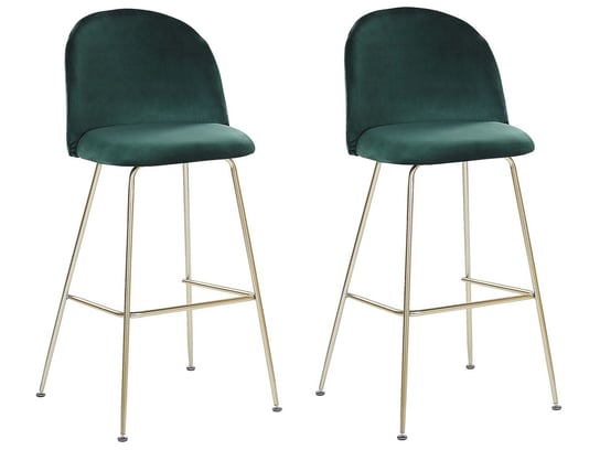 Zestaw krzeseł barowych BELIANI Arcola, zielono-złoty, 114x52x54 cm, 2 szt. Beliani