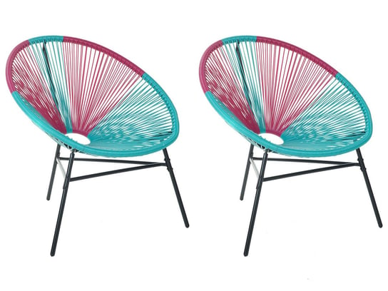 Zestaw krzeseł BELIANI Acapulco, różowo-turkusowe, 2 szt. Beliani