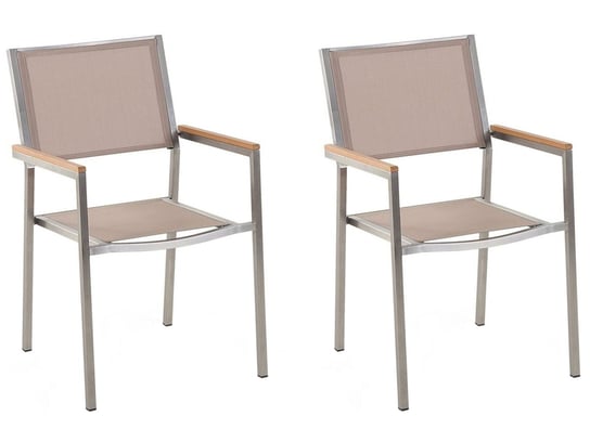 Zestaw krzeseł BELIANI Grosseto, 2 szt., beżowe, 87x55x58 cm Beliani