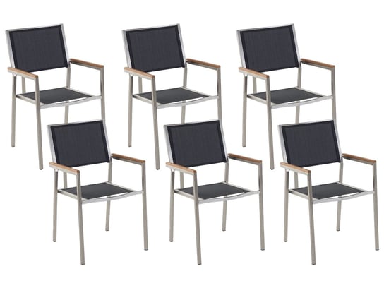 Zestaw krzeseł BELIANI Grosseto, 6 szt., czarne, 87x55x58 cm Beliani