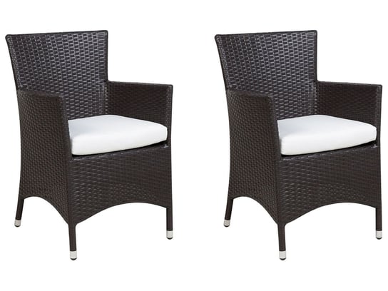 Zestaw krzeseł BELIANI Italy, 2 szt., biały-ciemnobrązowy, 86x46x60 cm Beliani
