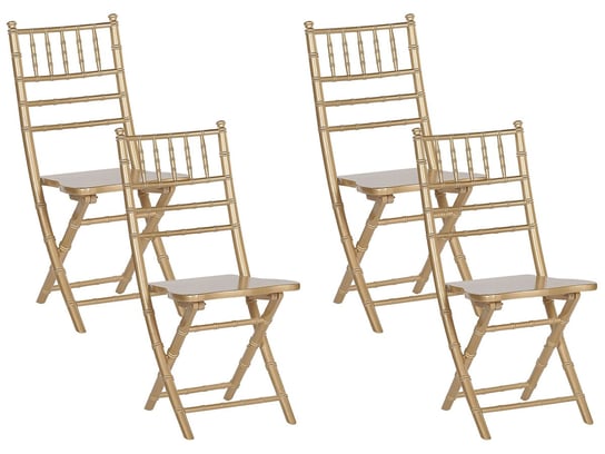 Zestaw krzeseł BELIANI Machias, złoty, 85x39x40 cm, 4 szt. Beliani