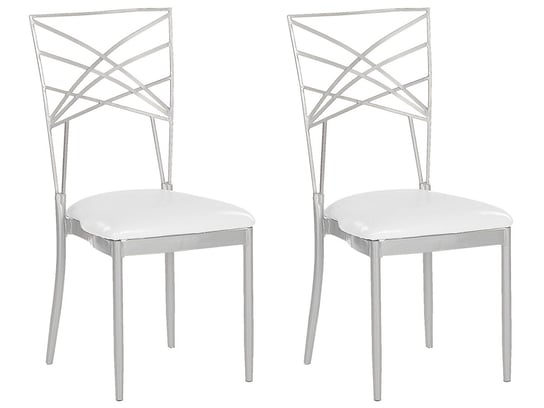 Zestaw krzeseł do jadalni BELIANI Girard, srebrno-biały, 91x42x42 cm, 2 szt. Beliani