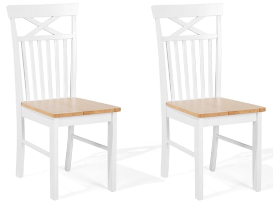 Zestaw krzeseł do jadalni BELIANI Houston, biało-brązowy, 94x40x40 cm, 2 szt. Beliani