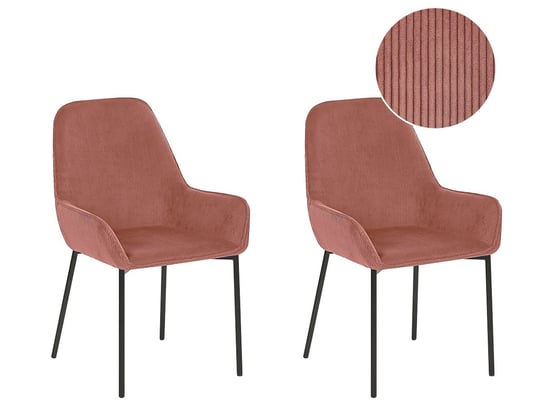 Zestaw krzeseł do jadalni BELIANI Manteca, różowo-czarny, 89x46x54 cm, 2 szt. Beliani