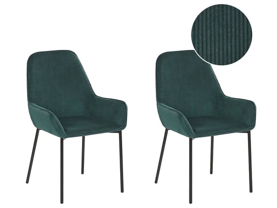 Zestaw krzeseł do jadalni BELIANI Manteca,zielono-czarny, 89x46x54 cm, 2 szt. Beliani